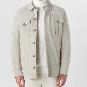 Bugatchi Men's Suede Shirt Jacket Beige sz Large - Winter 2022